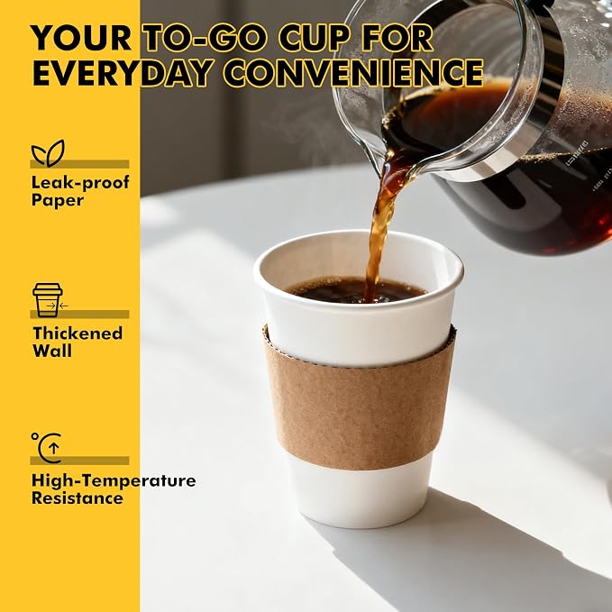 RACETOP 100 pack Disposable Coffee Cups - Image 6
