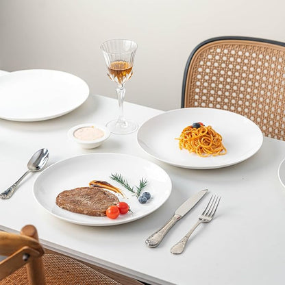 White Dinner Plates Set of 6, 11 Inch Ceramic Plates – White Porcelain Dinner - Image 9