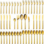 Alata Cube Gold 45-Piece Flatware Set, Forged Cutlery Set, Matte Gold by Alata