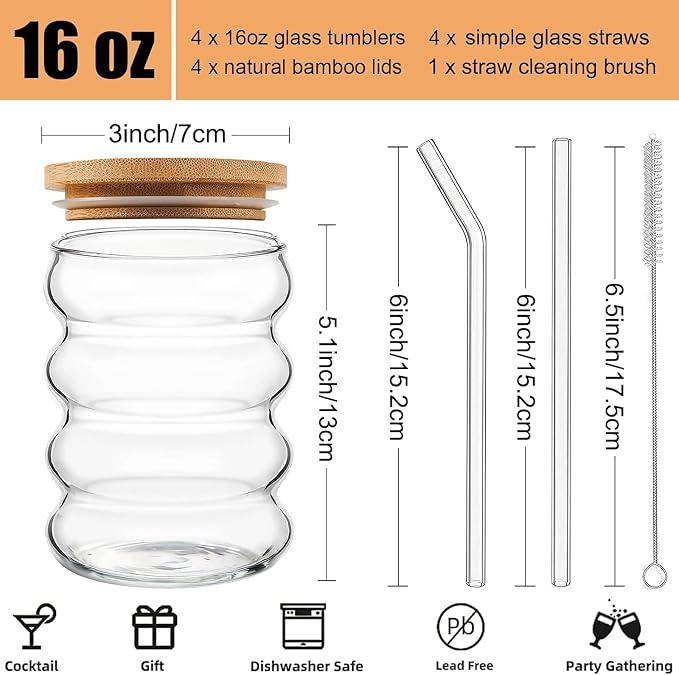 ALINK 16 oz Drinking Glasses - Image 2
