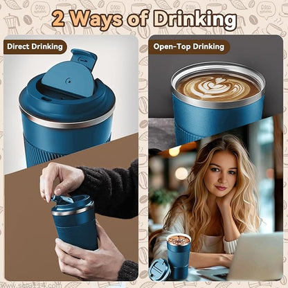12OZ Travel Coffee Mug Insulated Coffee Cup - Image 8