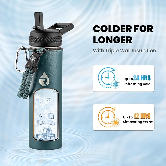 RAYMYLO Insulated Water Bottle 20 oz, Triple Wall Vacuum Stainless Steel | - Image 2
