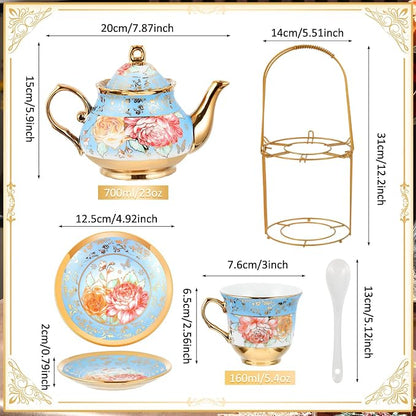 Zhehao 20 Pcs Porcelain Tea Set - Image 2