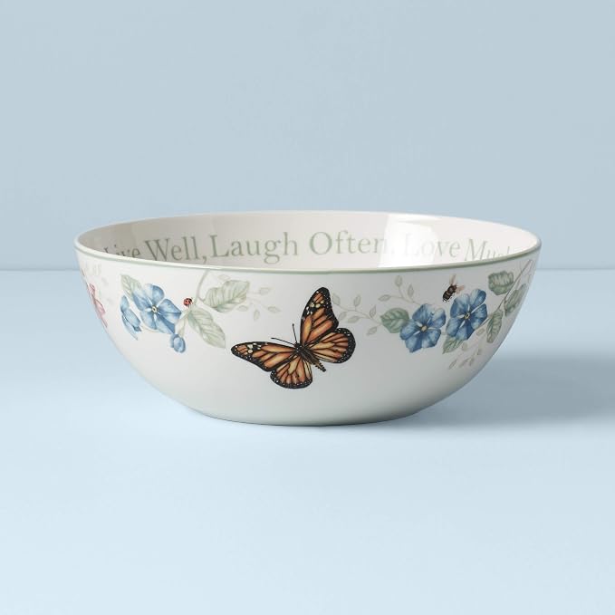 Lenox Butterfly Meadow "Live Well, Laugh Often, Love Much" Serving Bowl - Image 7