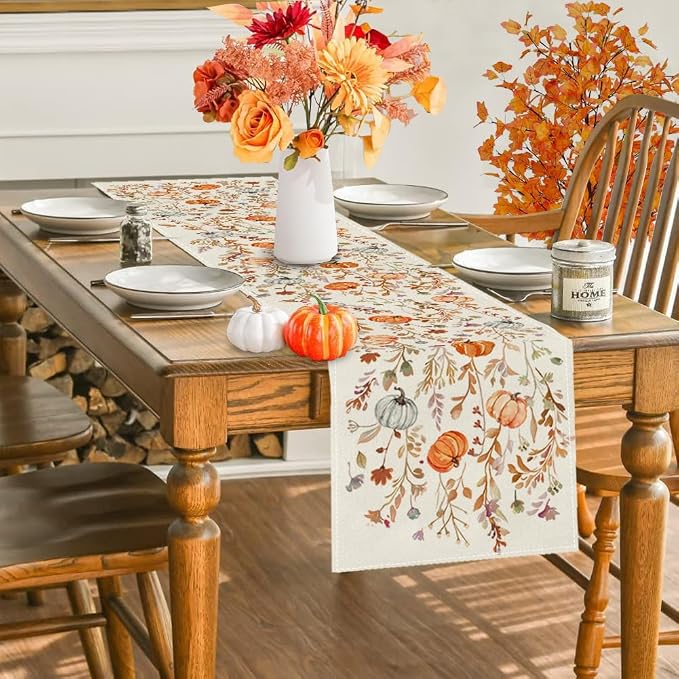 RABUSOFA Fall Table Runner 13x48 Inch Pumpkins Fall Decor - Image 4