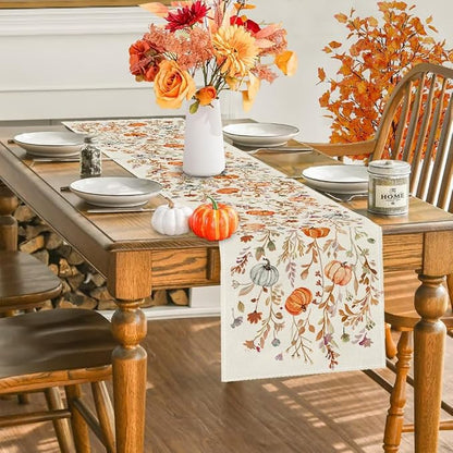 RABUSOFA Fall Table Runner 13x90 Inch Pumpkins Fall Decor - Image 3