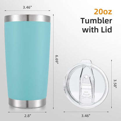 20oz Tumbler Bulk with Lid Stainless Steel Tumblers, 6 Pack | Leak Proof Lid - Image 5