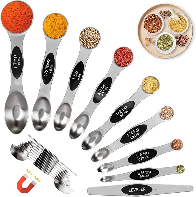 19-Pc Magnetic Measuring Cups and Spoons Set, - Image 4