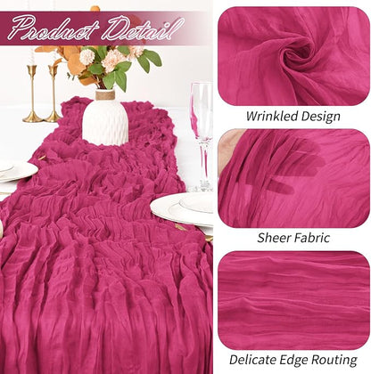 15 Pack Hot Pink Cheesecloth Table Runner 17 x 108 inch Cheese Cloth Table - Image 3