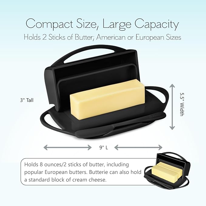 Flip Top Butter Dish with Attached Lid & Matching Knife - Image 4