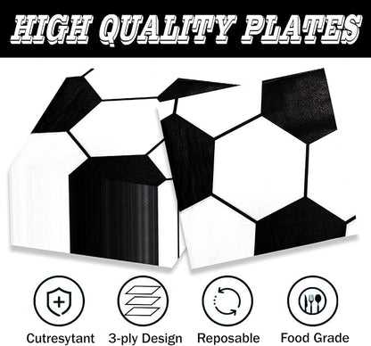 40 Pcs Soccer Plates and Napkins Party Supplies, 9-inch Disposable Soccer - Image 8