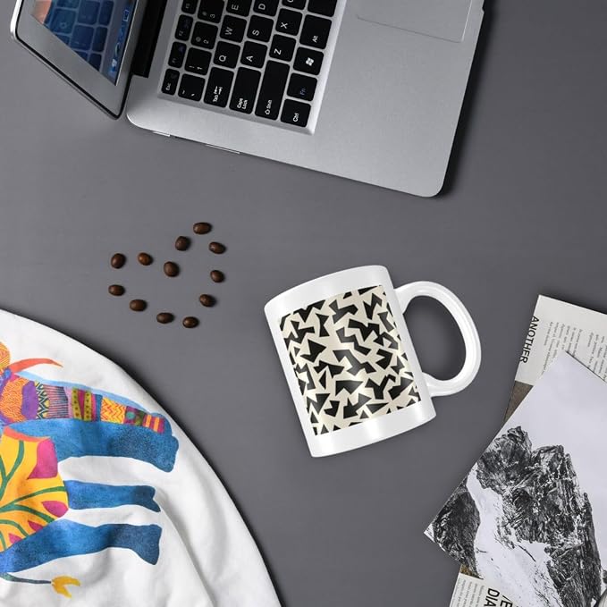 Minimalist Fragmented Angular Shapes Ceramic Cup, Elegant Coffee Mug Tee - Image 7