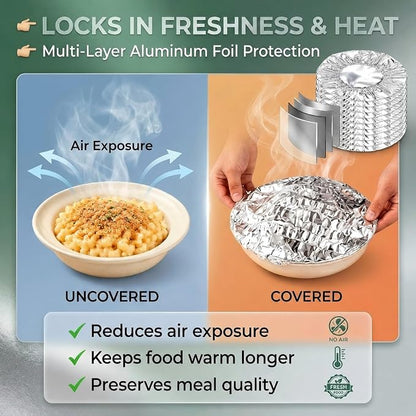 Reusable Aluminum Foil Food Covers Elastic Insulated Bowl Lids 10 Inches | - Image 7