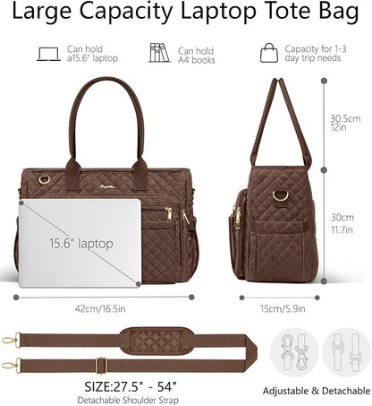 Bagstellar Teacher Tote Bag for Women, 15.6" Laptop Work Tote Computer Bag | - Image 4