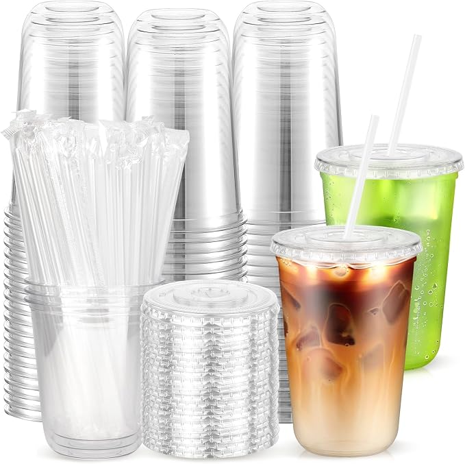 50 Pack 16 oz Plastic Cups by Etersky