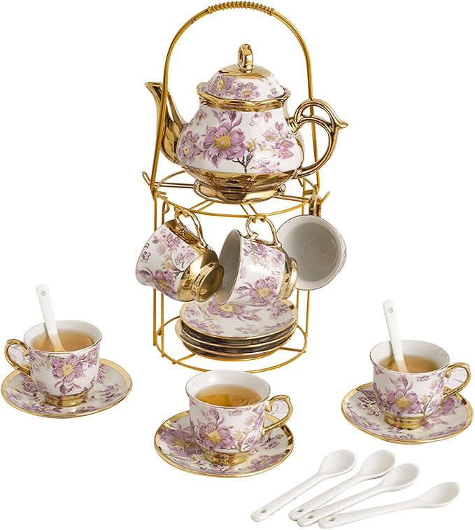 Ceramic Tea Set 20 Pcs, 700ml/23oz Porcelain Tea Pot Sets by YTDTKJ