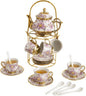 Ceramic Tea Set 20 Pcs, 700ml/23oz Porcelain Tea Pot Sets by YTDTKJ