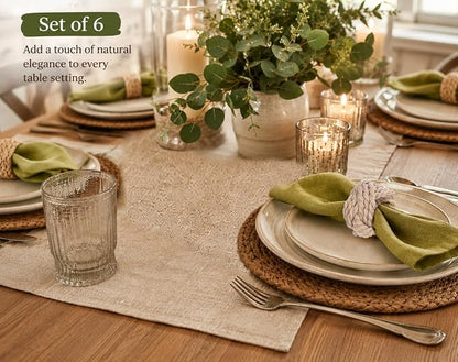 ALPHA Living HOME Woven Napkin Rings Set of 6 - Image 6