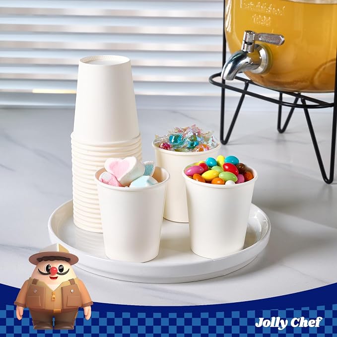 JOLLY CHEF 500 Count 5 oz Paper Cups, Disposable Bathroom Mouthwash White - Image 3