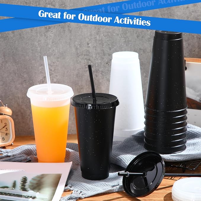 Honeydak 30 Pack Tumbler with Straw and Lid Bulk Cups - Image 3