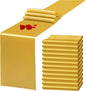 12 Pack Gold Satin Table Runner 12 x 108 Inch Long Premium Table Runners by YMHPRIDE