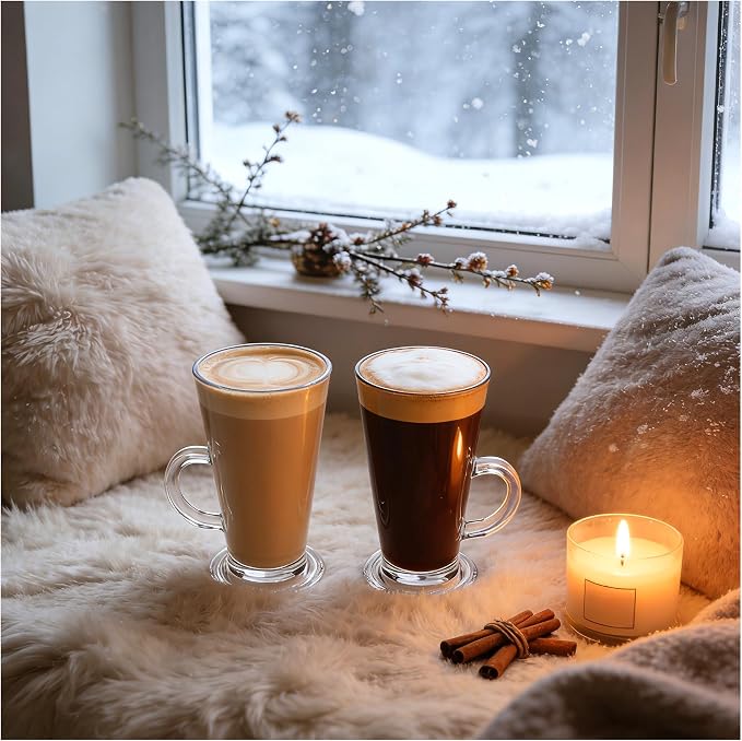 6 Pack Tall Irish Coffee Mugs - 9oz Irish Coffee Glasses - Clear Mugs - Image 7
