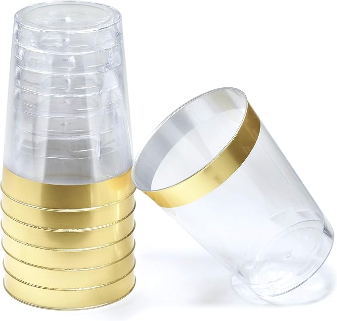 " OCCASIONS " 200pcs set (25 Guests)-Extra Heavyweight Vintage Wedding Disposable/Reusable Plastic Plates 25 x 11'' + 25 x 8.25''+Silverware+Cups+Napkins (Chateau Collection Ivory)