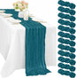 Teal 12 Pieces Cheesecloth Table Runner 10FT Runner by Sunnyline
