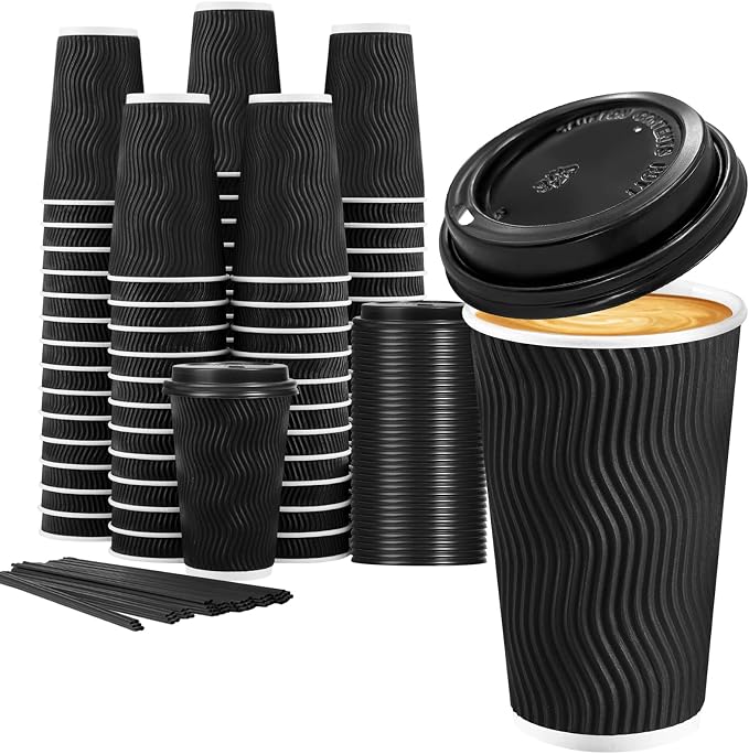 Lamosi 50 Pack 16 oz Disposable Coffee Cups by BuyNow
