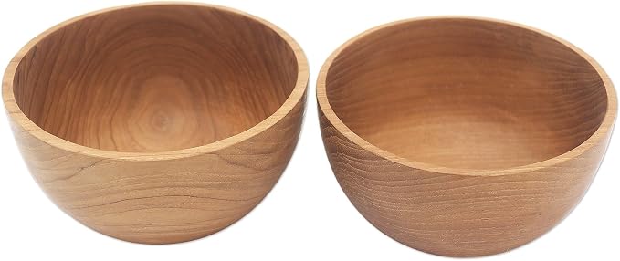 NOVICA Artisan Handmade Teak Wood Bowls Dinner from Bali Pair Brown Indonesia - Image 3