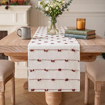 Artoid Mode Caramel Boho Farmhouse Cotton Woven Table Runner, Seasonal Fall by ArtoidMode
