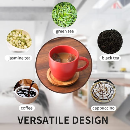 HASENSE Espresso Cups and Saucers Set of 6, 3.5 OZ Demitasse Cups - Image 7