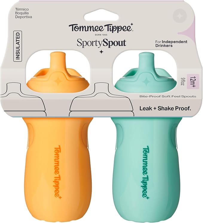 Tommee Tippee Toddler Sippy Cup, Sporty Spout, 1-3 Years, Insulated | Pack of 2 - Image 6