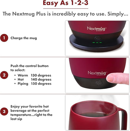 Nextmug Plus - Temperature-Controlled, Self-Heating Coffee Mug | – No App - Image 4
