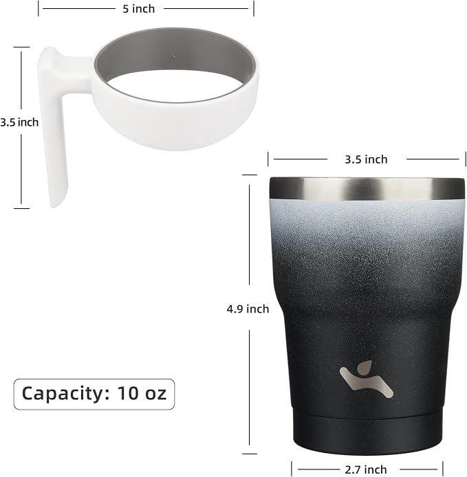 Konokyo 10 oz Tumbler with Handle and Straw, Insulated Travel Mug | Day Night; - Image 4