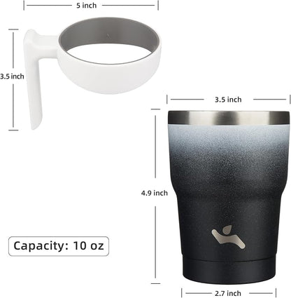 Konokyo 10 oz Tumbler with Handle and Straw, Insulated Travel Mug | Day Night; - Image 4