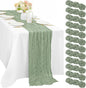 12 Pcs 10FT Sage Green Cheesecloth Table Runner 35 x 120 Inches Long Runner by Sunnyline
