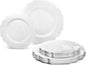 " OCCASIONS " 50 Plates Pack (25 Guests)-Heavyweight Wedding Party Disposable Plastic Plate Set -(25x10.5'' Dinner + 25x8'' Salad/Dessert) (Imperial in White)