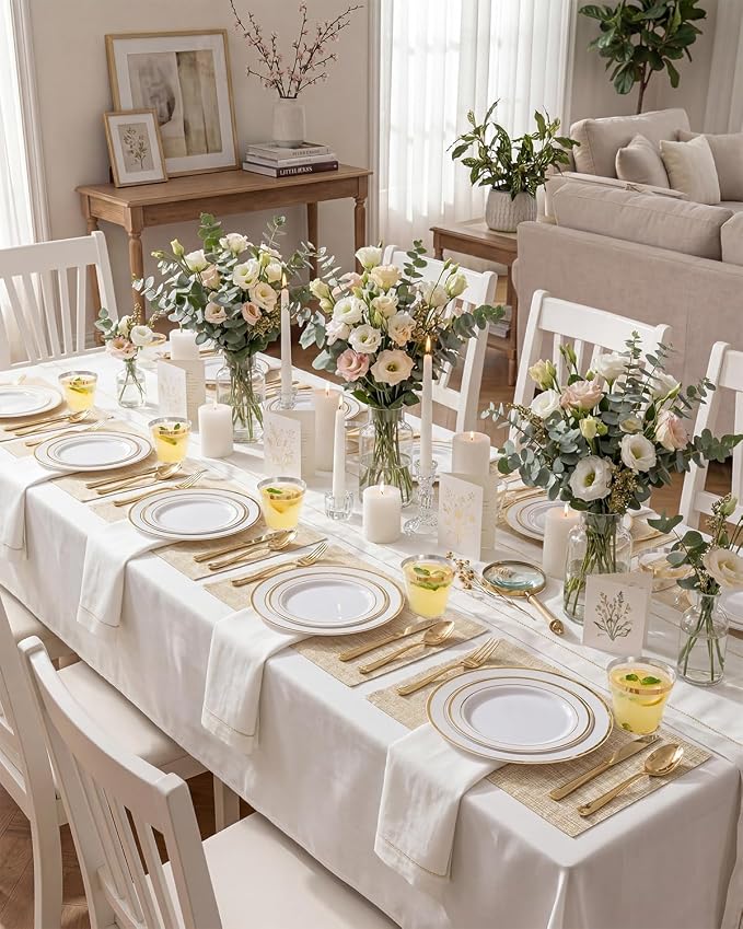bUCLA 300PCS Gold Disposable Dinnerware Set - Image 5