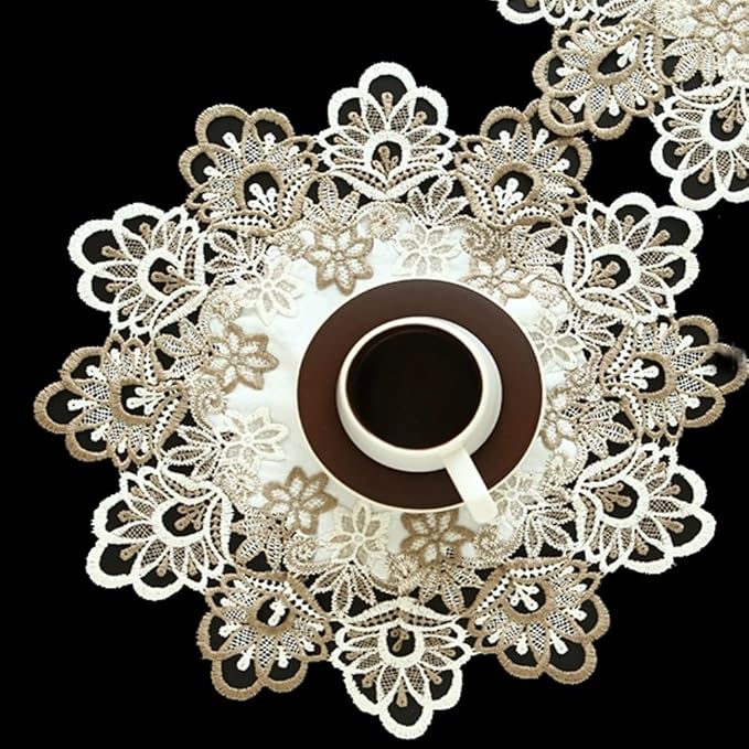 Sandweek Embroidered Placemats, Stain Resistant Lace Lunchmats Place Mats by Unknown