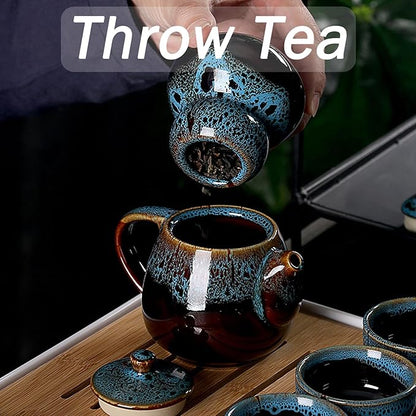 Chinese Kongfu Tea Set, Portable Porcelain Travel Tea Set - Image 4