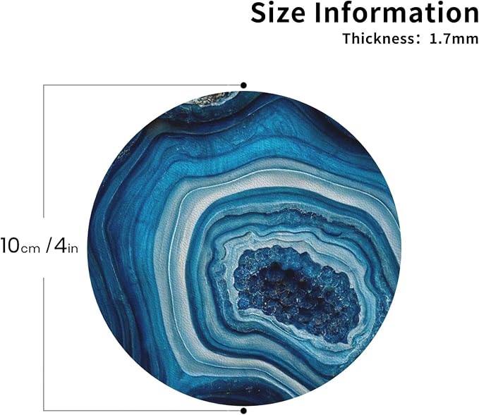Agate Marble Blue Coasters Set of 6 Coasters - Image 3