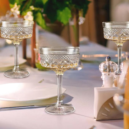 4Pcs Coupe Glasses, 10oz Vintage Martini Glasses Set, Lead-free Crystal Coupe - Image 2