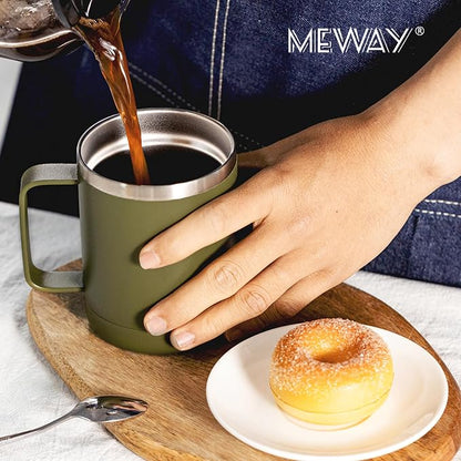 MEWAY 12oz Coffee Mug With Handle 8 Pack Bulk, Stainless Steel Insulated Travel - Image 7