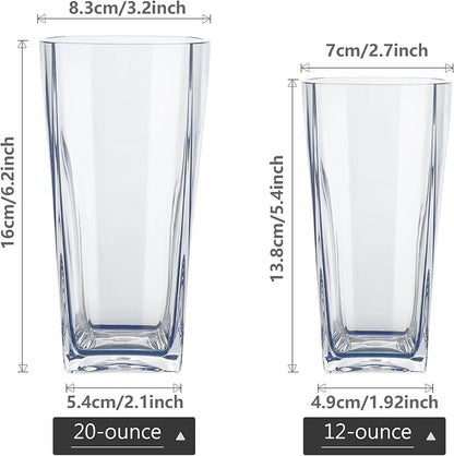 Top-spring 12+20 Oz Reusable Plastic Water Tumbler 12pcs Clear BPA Free | - Image 4