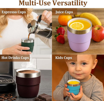 Zenbo 4 oz Espresso/Coffee Cups, Ceramic-Lined Double Wall Vacuum Insulated - Image 8