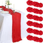 6 Pack 10Ft Red Cheesecloth Table Runner 23 x 120 Inch | Gauze Rustic Boho by CKIKU
