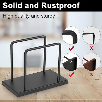 Livabber Napkin Holder, Metal Napkin Storage Modern Freestanding Tissue Paper Dispenser for Table Kitchen Countertop (Metal Base, Black)