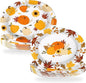 Grencian 50Pcs Fall Oval Paper Plates 10" x 12" Large Disposable Little Pumpkin Platters A Little Pumpkin Is On The Way Plates for Autumn Thanksgiving Holiday Birthday Baby Shower Party Decorations