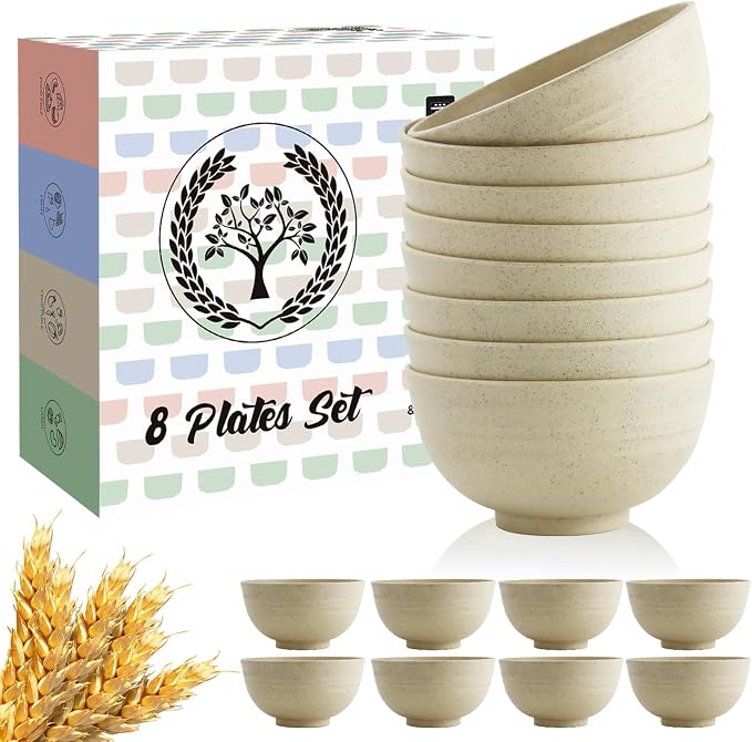 10 OZ Dessert Bowls Wheat Straw Small Bowls Reusable Kids Bowl Mini Bowl by HOMIENLY